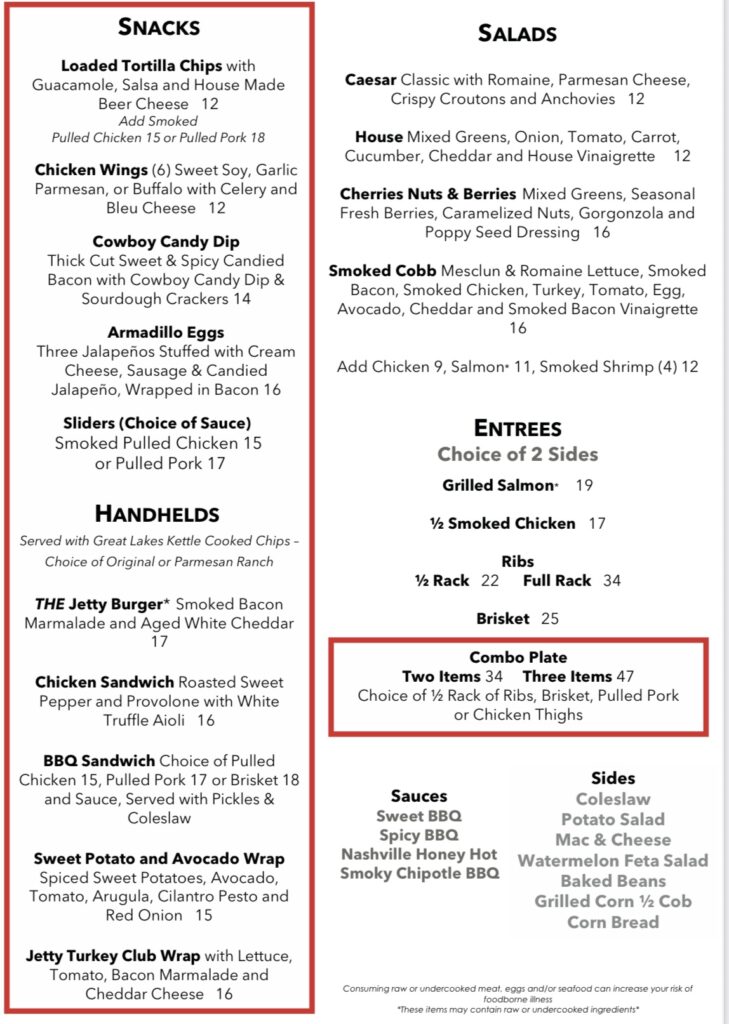 Jetty Menu